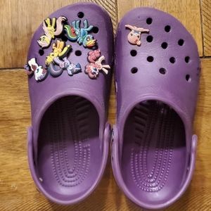 Kids Purple Crocs size M1 W3 - girls size 3